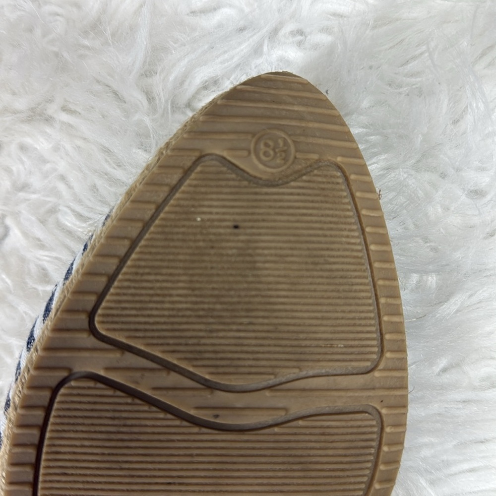 White Mountain Navy Striped Espadrille Wedges - Picture 5 of 5